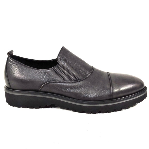 ALBERTO CICCIOLI ?? MEN\'S BLACK CHALC  SOFT LEATHER COMFORT LOAFERS main image 6